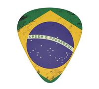 Brazilian Flag 12-Pack Guitar Picks, Includes Thin, Medium & Heavy Gauges 3 Sizes for Guitar Electric Acoustic Picks