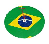 Brazilian flag 48" Patterned brushed Christmas tree skirt | Suitable for 30-, 36-, or 48-inch trees | Perfect Christmas party decoration