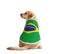 Brazilian Flag Dog Shirt Vest Dog Clothes- Breathable Cooling for Big Dogs, Sun Protection Comfort Wear for Golden Retriever, Husky, Alaska Outdoor Activities 3X-Large