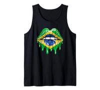 Brazilian Flag Dripping Lips Brazil Pride Street Art Tank Top