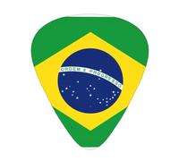 Brazilian flag Guitar Picks 12 Pack Assorted Thickness-0.46mm 0.71mm 0.96mm Medium Thin Heavy Celluloid Style Picks for Acoustic Electric Guitar Ukulele