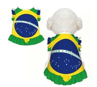 Brazilian flag L Pet Apparel for Small Dogs-Cute Summer Outfit for Puppy, Soft Breathable Pet Clothes for Cat