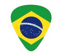 Brazilian flag Printed guitar picks for acoustic, electric, and band players, 12 pieces in 3 different thicknesses