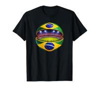 Brazilian Flag Soccer Stadium Inside Ball - Brazil Pride T-Shirt