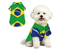 Brazilian flag Soft Breathable Hawaiian Dog Shirt