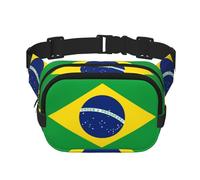 Brazilian Flag Square Double Layer Waist Bag Crossbody Bag/Adjustable Strap Chest,for Travel Workout Running Print with