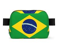Brazilian flag Square-shaped Waist Bag with Durable Polyester and Adjustable Strap for Daily Outdoor Wearing