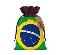 Brazilian flag Two Color Drawstring Gift Bag M Beautiful Convenient Suitable For Christmas Birthdays