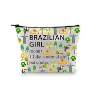 Brazilian Gift Brazilian Merch Brazil Travel Makeup Bag Brazil Lover Gift Brazil Trip Gift Brazil Cosmetic Bag (Brazilian Girl Noun 3uk)