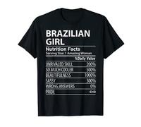 Brazilian Girl Nutrition Facts Funny Womens Brazil T-Shirt