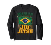 Brazilian Jiu Jitsu Brazil Flag Pride Martial Arts Long Sleeve T-Shirt