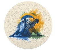 Brazilian Jiu-Jitsu Brazil Puzzle for Adults 68 PCS Round Funny Jigsaw Puzzles Decoration