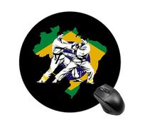 Brazilian Jiu-Jitsu Brazil Small Mouse Mat Pad Round Slim Anti-Slip Office Desk Accessories 20 * 20cm