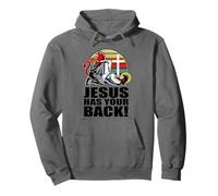 Brazilian Jiu Jitsu Jesus Has Your Back Funny Christian BJJ Pullover Hoodie