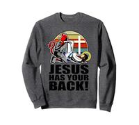 Brazilian Jiu Jitsu Jesus Has Your Back Funny Christian BJJ Sweatshirt