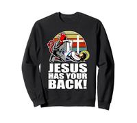 Brazilian Jiu Jitsu Jesus Has Your Back Funny Christian BJJ Sweatshirt
