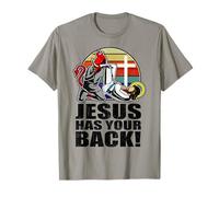 Brazilian Jiu Jitsu Jesus Has Your Back Funny Christian BJJ T-Shirt