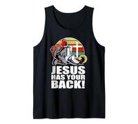Brazilian Jiu Jitsu Jesus Has Your Back Funny Christian BJJ Tank Top