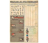 Brazilian Jiu-jitsu Knowledge Metal Signs Vintage Martial Arts Hall Wall Decor Beginner Profile Infographic Posters For Room Club Home Art Tin Sign 8x6 Inches