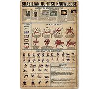 Brazilian Jiu-Jitsu Knowledge Metal Tin Signs How to Understand the Basics of Brazilian Jiu-Jitsu Infographic Poster for School Club Home Kitchen Bar Cafe Wall Decoration Plaque 8x12inch