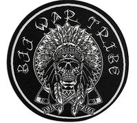 Brazilian Jiu Jitsu Patch BJJ War Tribe, BJJ Gi Patches with American Indian Skull, Gift for Jiu Jitsu Lover and BJJ Black Belt (4.7 in)