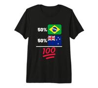 Brazilian Plus New Zealanders Mix Heritage Flag Premium T-Shirt
