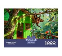 Brazilian Rainforest Cabin Adventure Station Wooden Jigsaw Puzzle Waterproof 1000 Piece Puzzles for Adults Gifts Fun Home Decoration