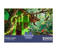Brazilian Rainforest Cabin Adventure Station Wooden Jigsaw Puzzle Waterproof 1000 Piece Puzzles for Adults Impossible Challenging Games