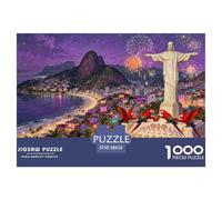 Brazilian Rio Christ The Redeemer Carnival Wooden Jigsaw Puzzle Waterproof 1000 Piece Puzzles for Adults Gifts Colourful Educational Games