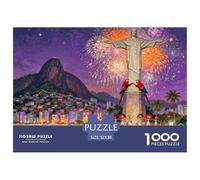 Brazilian Rio Christ The Redeemer Carnival Wooden Jigsaw Puzzle Waterproof 1000 Piece Puzzles for Adults Gifts Challenging And Brainteasing Home Decoration