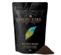 Brazilian Samba Espresso Grind 1kg - Great Taste 2024 Award-Winner, Rich & Nutty Coffee, Medium-Dark Roast, Perfect for Espresso, Hazelnut Finish - IRON & FIRE
