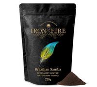 Brazilian Samba French Press Grind 220g - Great Taste 2024 Award-Winning Coffee, Medium-Dark Roast, Nutty & Smooth, Hazelnut & Chocolate Notes, Perfect for French Press - IRON & FIRE