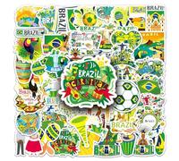 Brazilian Stickers 50Pcs Vinyl Cute Brazilian Travel Sticker for Water Bottle Skateboard Computer Laptop Guitar Car Luggage Hydro Flask Bike,Waterproof Funny Landscape Stickers for Girls Adults Kids