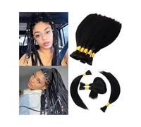 Brazilian Straight Bulk Human Hair for Braiding Jet Black Remy Hair Extension No Weft(28 Inch)