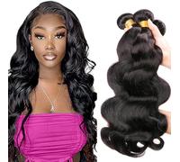 Brazilian Virgin Human Hair Bundles Body Wave 10A Grade 100% Unprocessed Human Hair 3 Bundles Hair Extensions for Black Women Natural Color 10 12 14 Inch