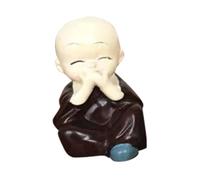 Brazilian Wood Lucky Bamboo Plant Indoor Mini Brazil Lucky Wood Brazilian Wood Plant Decor With Monk Statues Hydroponic Lucky Wood for Bedroom Desk Plant Decoration Gift For Her Teacher (Coffee)