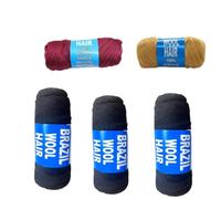 Brazilian Wool Hair for Braids | Synthetic Afro Yarn for Plaits, Twists & Bohemian Styles - Black & Burgundy | Omoge Hair Ltd