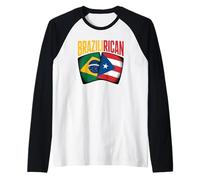 Brazilirican Brazilian Puerto Rican Boricua Pride Brazil Raglan Baseball Tee