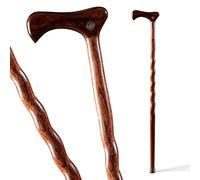 Brazos 90cm Twisted Oak or Ash Walking Cane, Red