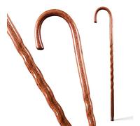 Brazos Handcrafted Wood Walking Cane, Twisted Oak, Crook Style Handle, for Men & Women, Made in the USA, Red, 37"