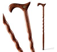 Brazos Twisted Oak Handcrafted Wood Derby Cane, Made in USA, 34 Inches, Red by Brazos Walking Sticks