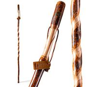 Brazos Walking Sticks Twisted Hickory Handcrafted Wood Hiking/Trekking Cane Pole, Made in USA, 55-Inch