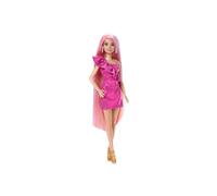 Barbie Doll, Fun & Fancy Hair with Extra-Long Colorful Blonde Hair and Glossy Pi