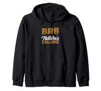 BRB Nature's Calling Humorous Poop & Toilet Paper Joke Zip Hoodie