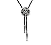 BRBAM Freemason Symbol Bolo Tie for Men Masonic Square and Compass Bolo Necktie Jewelry, Style 2 - Black, Medium