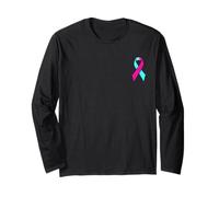 BRCA Awareness Breast Cancer Teal and Pink Ribbon Long Sleeve T-Shirt
