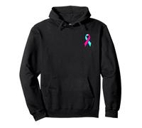 BRCA Awareness Breast Cancer teal and Pink Ribbon Pullover Hoodie