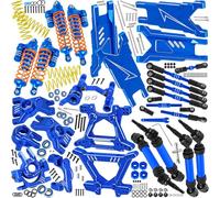 BRCatWPark RC Aluminium Upgrades Part for 1/10 Slash Rustler Stampede 4X4 VXL BL-2s Hoss 4WD VXL,Arm,Shock,Drive Shaft,Caster Block,Steering Blocks,Stub Axle Carriers,Steering,Links,Tower,Navy Blue
