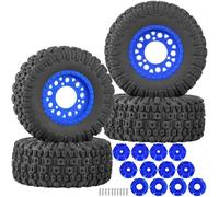 BRCatWPark RC Truck Tires for Slash 2WD 4×4,Arrm a Senton,Axia1,Rc4wd,Redcat,RC Hex Wheels Rims and Rubber Tires,4PCS RC Short Course Truck Wheels and Tires w/Sponge,Navy Blue
