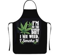 Brccee AC Kitchen Apron Marijuana Pot Weed Stoner Apron Adult Unisex for Baking, Crafting, Gardening, Cooking Kitchen, I See Weed, One Size Fits All